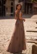 Picture of: Short Sleeve Lace Gown with Cascading Embellishments, Style: 26942, Back Picture