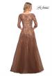 Picture of: A-line Tulle Gown with Floral Lace Detail and V-Neck in Cocoa,Style: 27908, Back Picture