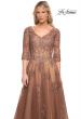 Picture of: A-line Tulle Gown with Floral Lace Detail and V-Neck in Cocoa, Style: 27908, Detail Picture 1