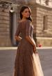 Picture of: Lace and Tulle A-line Gown with Three Quarter Sleeves, Style: 28036, Detail Picture 2