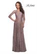 Picture of: Long Lace Dress with Empire Waist and 3/4 Sleeves in Cocoa, Style: 27857, Main Picture