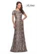 Picture of: Floor Length Short Sleeve Lace Dress in Cocoa, Style: 27884, Main Picture