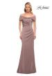 Picture of: Off the Shoulder Fitted Satin Long Gown in Brown, Style: 30397, Main Picture