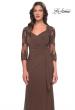 Picture of: Lace and Net Jersey Gown with Illusion Sleeves in Cocoa, Style: 30384, Detail Picture 11