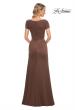 Picture of: Elegant Long Jersey Dress with Short Sleeves in Cocoa, Style: 27067, Back Picture