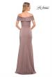 Picture of: Off the Shoulder Fitted Satin Long Gown in Brown, Style: 30397, Back Picture