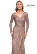 Picture of: Metallic Sequin Dress with Long Sleeves and V Neck in Brown, Style: 30310, Detail Picture 1