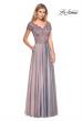 Picture of: Long Chiffon Dress with Lace Bodice and Pockets in Cocoa, Style: 27098, Detail Picture 2