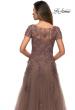 Picture of: A-line Formal Gown with Floral Lace Appliques in Cocoa, Style: 27958, Detail Picture 2