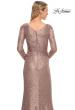Picture of: Metallic Sequin Dress with Long Sleeves and V Neck in Brown, Style: 30310, Detail Picture 2