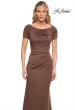 Picture of: Elegant Long Jersey Dress with Short Sleeves in Cocoa, Style: 27067, Detail Picture 3