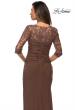 Picture of: Jersey Gown with Sheer Lace Sleeves and Ruching in Cocoa, Style: 28056, Detail Picture 4