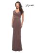 Picture of: Ruched Jersey Long Gown with V Neckline, Style: 26519, Detail Picture 5