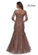 Picture of: Long Lace Mermaid Gown with Square Neckline in Cocoa, Style: 28033, Detail Picture 5