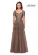 Picture of: A-line Lace and Tulle Evening Dress with Beading in Cocoa, Style: 28037, Detail Picture 5
