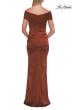 Picture of: Off-the-Shoulder Ruched Satin Evening Gown in Copper, Style: 33620, Detail Picture 10