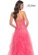 Picture of: A-Line Ruffle Tulle Prom Dress with Lace Bustier Bodice in Orange, Style: 32286, Detail Picture 2