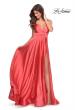 Picture of: Elegant Satin Prom Gown with Empire Waist in Coral, Style: 28571, Detail Picture 3