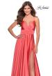 Picture of: Elegant Satin Prom Gown with Empire Waist in Coral, Style: 28571, Detail Picture 5