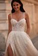 Picture of: Polka Dot Tulle Prom Dress with Sheer Corset Top in Cream , Style 32716, Detail Picture 1