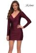 Picture of: Long Sleeve Party Dress with Ruching in Dark Berry, Style: 29243, Main Picture