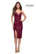 Picture of: Midi Jersey Dress with High Slit and Ruffle Detail in Dark Berry, Style 30925, Main Picture