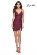 Picture of: Rhinestone Jersey Dress with Ruching and Lace Up Back in Dark Berry, Style: 31831, Detail Picture 10
