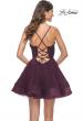 Picture of: Short Dress with Flared Skirt and Sheer Lace Bodice in Dark Berry, Style: 31769, Detail Picture 11