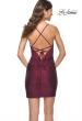 Picture of: Rhinestone Jersey Dress with Ruching and Lace Up Back in Dark Berry, Style: 31831, Detail Picture 11