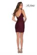 Picture of: Center Ruched Party Dress with V-shaped Neckline in Dark Berry, Style: 29262, Back Picture