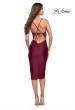 Picture of: Midi Jersey Dress with High Slit and Ruffle Detail in Dark Berry, Style 30925, Back Picture
