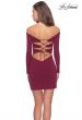 Picture of: Off The Shoulder Long Sleeve Dress with Lace Up Back in Burgundy, Style: 28212, Detail Picture 1
