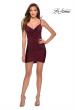 Picture of: Center Ruched Party Dress with V-shaped Neckline in Dark Berry, Style: 29262, Detail Picture 2