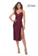 Picture of: Jersey Midi Dress with Slit and Wrap Style Ruching in Dark Berry, Style: 30918, Detail Picture 2
