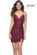 Picture of: Rhinestone Jersey Dress with Ruching and Lace Up Back in Dark Berry, Style: 31831, Detail Picture 2
