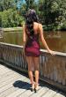 Picture of: Sparkling Ruched Bodycon Mini Dress in Dark Berry, Style: 33235, Detail Picture 3