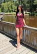 Picture of: Sparkling Ruched Bodycon Mini Dress in Dark Berry, Style: 33235, Detail Picture 5