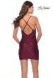 Picture of: Fitted Short Dress with Sheer Lace Bodice and Ruching in Dark Berry, Style: 30916, Detail Picture 6