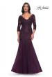 Picture of: Mermaid Tulle and Lace Dress with Scallop Detailed Neckline in Dark Berry, Style: 30823, Main Picture