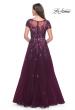 Picture of: A-line Gown with Unique Sequin Floral Applique in Dark Berry, Style: 31712, Back Picture