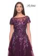 Picture of: A-line Gown with Unique Sequin Floral Applique in Dark Berry, Style: 31712, Detail Picture 1