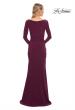 Picture of: Long Sleeve Jersey Evening Dress with Ruching in Dark Berry, Detail Picture 2