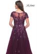 Picture of: A-line Gown with Unique Sequin Floral Applique in Dark Berry, Style: 31712, Detail Picture 2