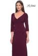 Picture of: Three Quarter Sleeve Jersey Evening Dress with Ruffle Detail in Dark Berry, Style: 30967, Detail Picture 3