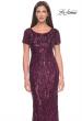 Picture of: Short Sleeve Print Sequin Evening Dress in Dark Berry, Style: 31852, Detail Picture 3