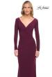 Picture of: Long Sleeve Jersey Evening Dress with Ruching in Dark Berry, Detail Picture 5