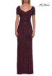 Picture of: Beaded Floral Gown with Sweetheart Neckline in Dark Berry, Style: 33577, Detail Picture 6