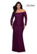 Picture of: Long Sleeve Off The Shoulder Lace Plus Size Dress in Burgundy, Style: 28859, Main Picture