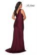 Picture of: Neon Plus Size Jersey Dress with Faux Wrap Bodice Burgundy, Style: 29016, Detail Picture 8