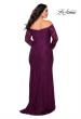 Picture of: Long Sleeve Off The Shoulder Lace Plus Size Dress in Burgundy, Style: 28859, Back Picture